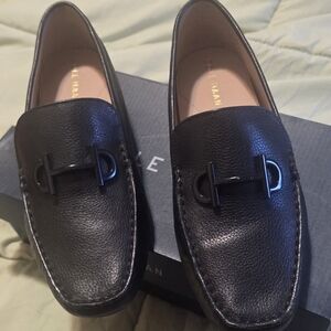 Cole Haan Black Leather Slip-On Loafers